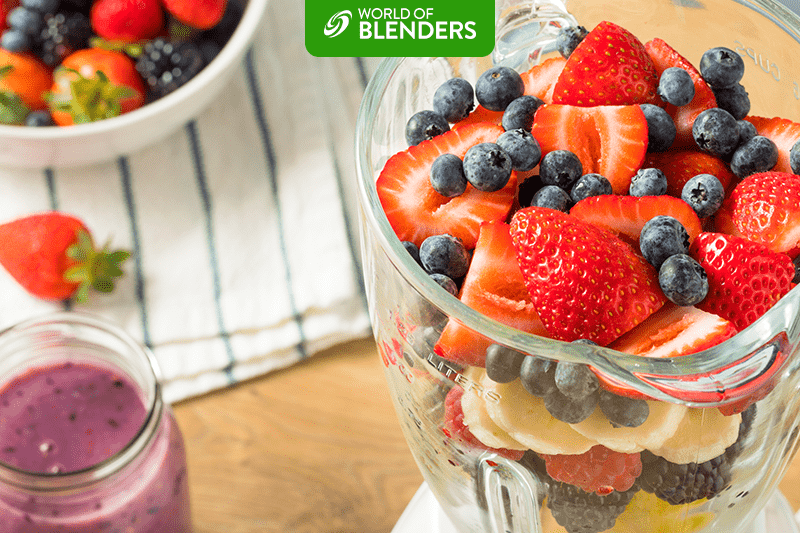 fresh fruit in a blender