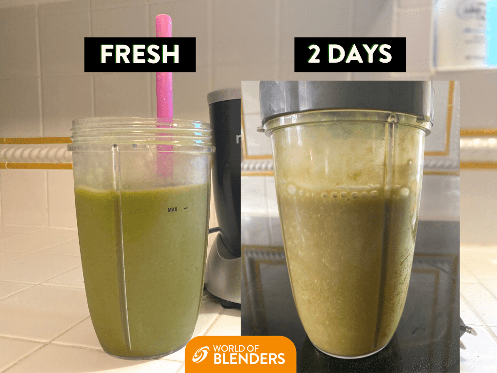 smoothie before and after oxidation