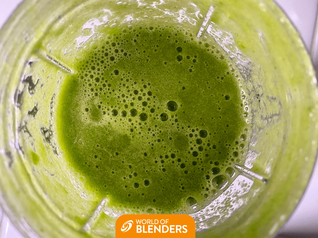 green smoothie with bubbles