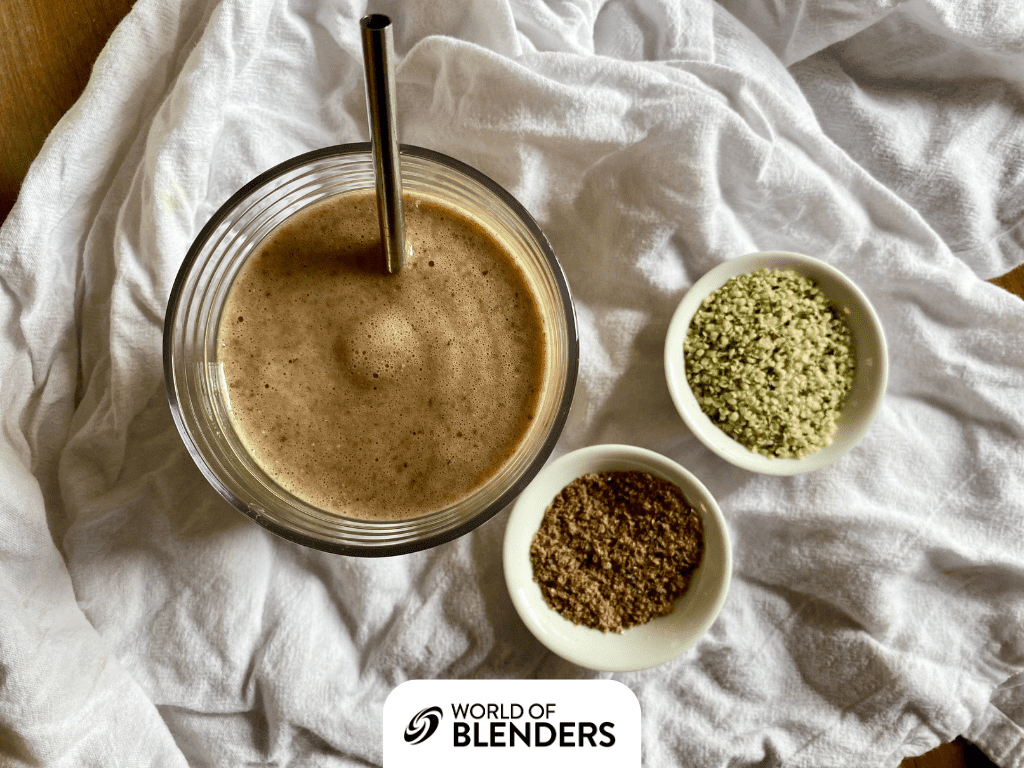 smoothie with nut butter and seeds