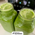 green smoothies in glass jars