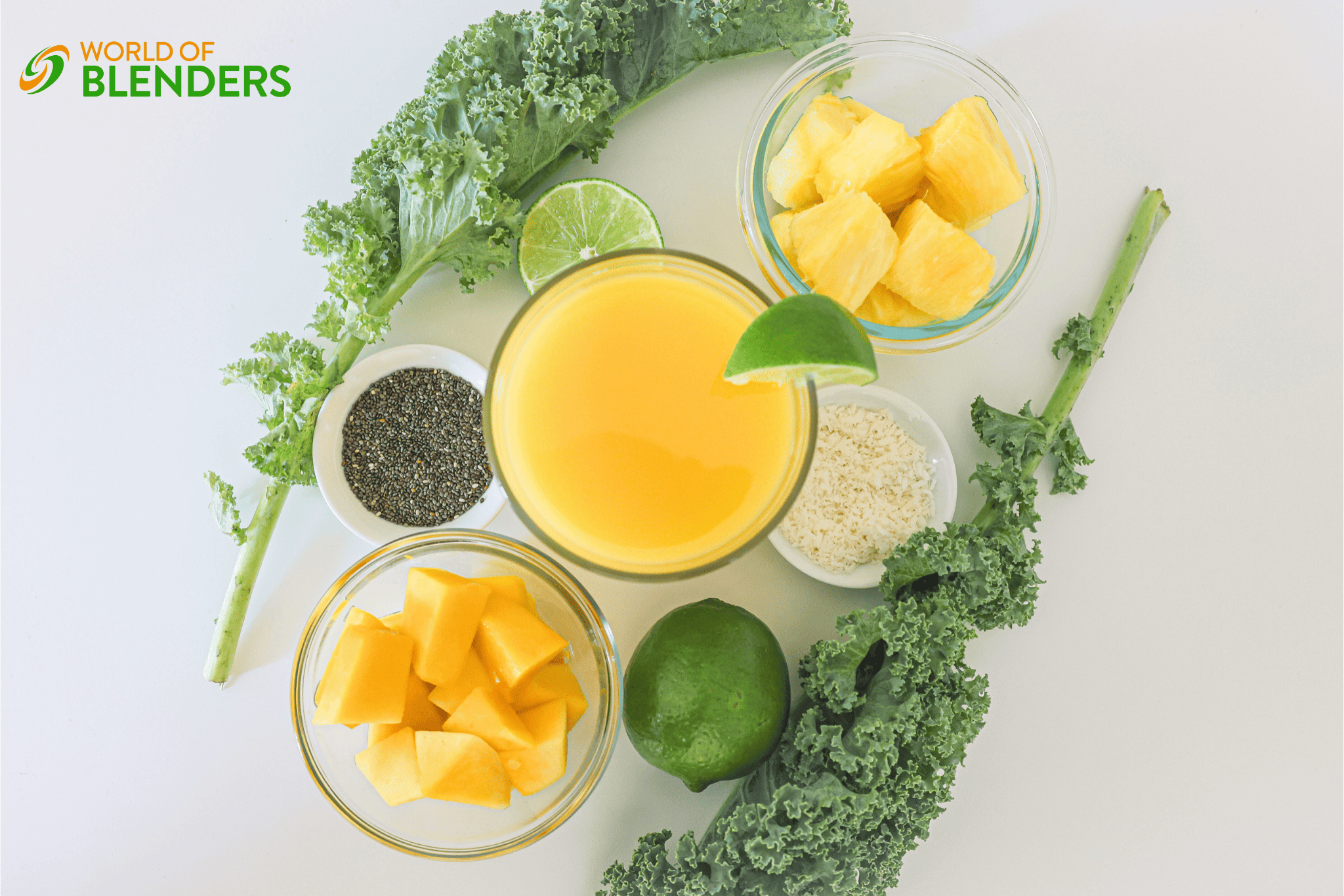 Healthy Mango Kale Smoothie (under 350 calories per serving!)