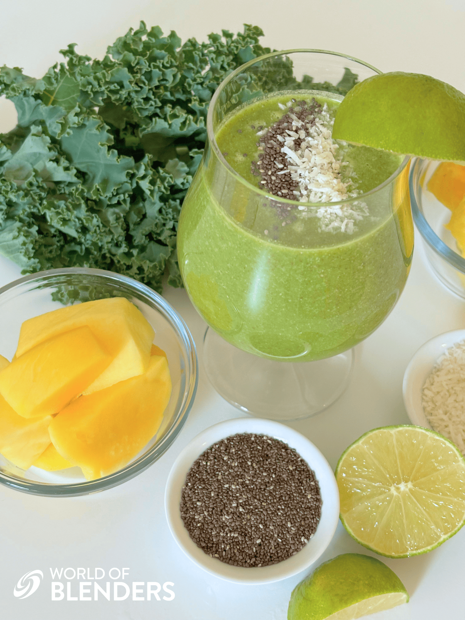 Healthy Mango Kale Smoothie (under 350 calories per serving!)